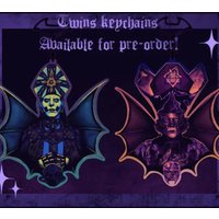 Papa Ghost inspired Keychains Bat shaped ghost band Pope Charms for Fans, Bag Zipper, Phone Strap Gift
