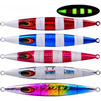 PROBEROS 5pcs Luminous Metal Jig Fishing Lures 150-250g Extra Large Iron Plate Saltwater Long Cast Fast Sinking Trolling Lure