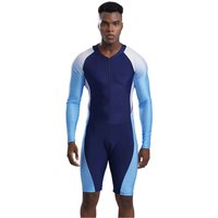 AliExpress MSemis Men's Swimsuit Front Zipper Swimming Suit Color Contrast Short Triathlon Suit Compressible Cycling Skinsuits Speedsuit Swimwear