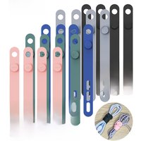 TOPK Silicone Cable Ties Assorted Color Reusable Heavy Duty Cable Organizer Management for Fastening Cords and Wires