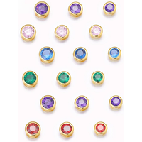 (4370)4PCS 5.3MM 5.7MM 6.3MM 24K Gold Color Plated Bras with Zircon Spacer Bracelet Beads Charms High Quality Jewelry Accessorie