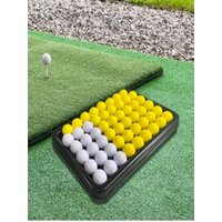 Golf Ball Tray Golf Ball Holder Box Black 63 Golf Balls Container Storage Golf Accessories Most Hitting Mats Home Training Aid