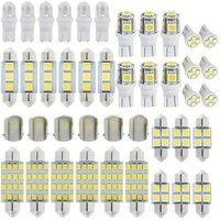 42PCS 6000K 12V White Combo LED Car Light Bulbs Kit: Interior Map Light, Dome Light, Car Interior Light for a Brighter Ride