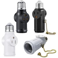 E26 E27 LED Bulb Base to US 2/3Prong Splitter Convert Polary Light Socket Switch AC Plug Garage Porch CCTV Camera Outlet Adapter