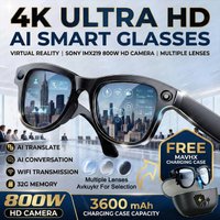 2026 New 32G Memory 800W 4K Camera Smart Glasses Men Photos&Videos 3600mAh Power Bank 120+Languages Translation AI Glasses Women