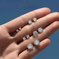 MODIAN 5 Sizes D Color Moissanite Earrings 925 Sterling Silver Sparkling Luxury Stud Earrings For Women Wedding Fine Jewelry
