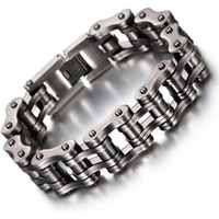 AliExpress Qiaonitu Hiphop Heavy Vintage Matte Brush Bike Link Bracelet Punk Men Women Stainless Steel Motorcycle Biker Bicycle Chain Bangle Jewelry