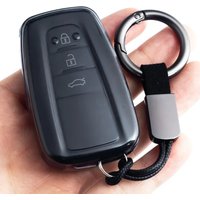Black Transparent Key Fob Case Cover Shell Keychain For Toyota Corolla GT86 RAV4 Prius Camry CHR Avalon Highlander Mirai 4Runner