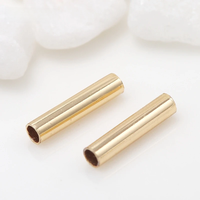 14k Real Gold Plated 2mm*7mm Tube Beads Jewelry Making Supplies Necklace Making Accessories Wholesale