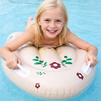 1PC Inflatable Swim Board, PVC Pool Float Seat with Handles, Cartoon Bear Owl Floating Kickboard for Swimming Pool Beach Summer