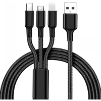 3 IN 1 USB Cable Micro USB Type C Charger Cable Multi Usb Port Fast Charging Cord For iPhone 13 12 11 Pro Max Samsung Xiaomi