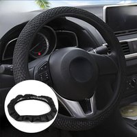 Elasticity Car Steering Wheel Cover Microfiber Gauze Breathable Anti-slip Black