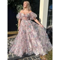 Lucy Prom Dress Floral Mesh Graduation Gown Party Luxury Dresses evening dress woman party dresses Womens dresses Customized