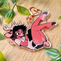 Boydeer Furry Acrylic Keychain Cute Anthro Deer Phone Addict Bag Charm Collectible Gift