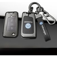 For Volkswagen VW Tiguan MK2 Golf 7 MK7 T-Cross T-ROC Polo Touran Car TPU Zinc Alloy Key Case Bag Car Key Chain Metal Key Shell