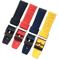 22mm/24mm Rubber strap for Breitling silicone watch with Super Ocean Culture Avenger Blackbird Yellow Wolf with Dayword buckle