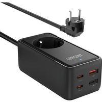 LENCENT 65W GaN3 5 in 1 Power Strip with 1 AC 2 USB 2 Type C 4.0 PD QC Fast Charger 1.5M Cable Adapter For iPhone Xiaomi Samsung