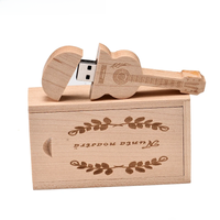 JASTER Wooden Guitar USB Flash Drive 128GB Music Creative Gift Pen Drive Free Custom Logo 64GB Walnut Wood Memory Stick 32GB