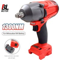 1/2 Zoll Bürstenloser Akku-Schlagschrauber, Hochdrehmoment-Elektroschlagschrauber für Milwaukee 18V Akku, Variable Geschwindigkeit 0-5000 U/min, LED-Licht, Hochleistungs-Elektrowerkzeug für