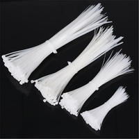 Self-locking Plastic Nylon Tie 100 PCS Black and White Cable Tie Fastening Ring Cable Tie Zip Wraps Strap Nylon Cable Tie 3*200