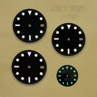 28.5mm S Logo Black Enamel Dial Fit NH35/NH36/4R/7S Japanese Movement Green Luminous High-Quality Watch Modification Accessories