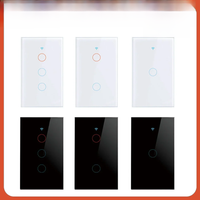 Tuya WiFi Smart Light US Switch 1/2/3/4 Gang Neutral Wire/No Neutral Wire Required Wall Touch Switch Work with Alexa Google Home