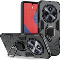 KEYSION Shockproof Armor Case for Xiaomi POCO C75 Soft Silicone+PC Ring Stand Holder Phone Back Cover for Redmi 14C 4G