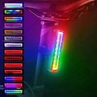 AliExpress NONE RGB Bicycle Tail Light 600/750mAh Memory Function Rainbow LED Warning Lamp USB Rechargeable Waterproof Rear Light for Bicycle