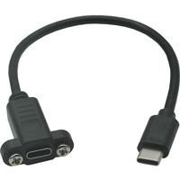 20CM 50cm 1M USB C Type-C male to female extension data cable M/F extension cable Cord with panel screw hole 480Mbps