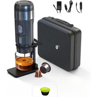 HiBREW Portable Coffee Machine Expresso Coffee Maker Fit Nexpresso Capsule Coffee Powder for Car Camping & Home Heat Water H4A