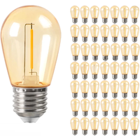 S14 Plastic Led Replacement Bulb For Outdoor String Light 1W 2W Shatterproof E27 220v Warm White 2700k Vintage Edison Light Bulb