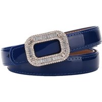 Rhinestone Buckle Women's Cowhide Belt Fashion Trend Luxury Design Jeans Accessories Gothic Retro Punk Leather Thin Waistband