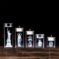 Customized Candle Holder Clear Candle Stand with Engrave 3D Photos DIY Crafts Versatile for Desktop Home Wedding Party Decor