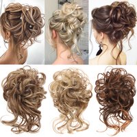 HUAYA Synthetic Curly Donut Chignon With Elastic Band Scrunchies Messy Hair Bun Updo Hairpieces Extensions for Women
