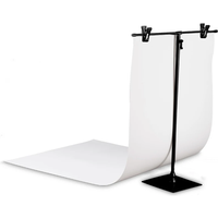 BFOLLOW 30cm T Shape Background Stand with 40cm PVC Backdrop Props for Product Photography Desk Photo Shooting Kit Studio Set