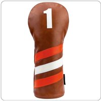 Vintage Brown Faux PU Leather 1 3 5 X Golf Headcover Golf Driver Wood Hybrid Cover