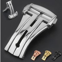16mm 18mm 20mm Stainless Steel Watch Buckle for Omega Butterfly Button for Leather Rubber Watchband Deployment Clasp Accessories