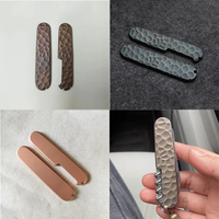 1 Pair Red Copper Material Knife Handle Patches Scale for 91MM Victorinox Swiss Army Knives Stone Stria Pattern DIY Make Parts