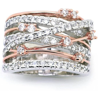 New 925 Sterling Silver Ring Inlaid With AAAAA Zircon Interwoven Ring For Woman Charm Jewelry Engagement Gift