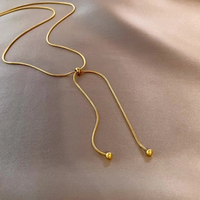 DIEYURO Stainless Steel Retro Creative Unique Design Adjustable Necklace Female Fashion Simple Gold Color Clavicle Chain Jewelry