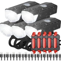 AliExpress NONE Bike Light Set Bicycle Headlight Taillight Rechargeable Front and Rear Set MTB Bike Flashlight Cycling Lamp Bicycle Accessories