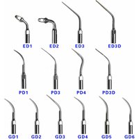 5pcs Dental Ultrasonic Scaler Tips Scaling Periodontics Endodontics Scaler Tip GD1 GD2 PD1 PD3 ED1 ED2 For DTE Satelec Scalers