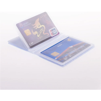 1pc Cute Semi Transparent Card Holder Inside Bags PVC Folded Credit Card Pockets Plastic Card Holder Inner Pages Office Supplies