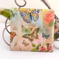 20pcs/Pac 33cm 2Ply Colourful Butterfly Printing Napkins Banquet Paper Facial Tissue Mouth Cloth Paper Placemat Cup Flower Paper