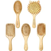 Bamboo Hair Brush - Natural Wooden Anti-Static Comb & Scalp Massager, Air Cushion Design for Detangling (Women/Men)