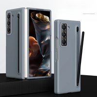 For Samsung Galaxy Z Fold 6 5 4 3 Case Color Skin Friendly Matte Elastic Pen Optional with Tempered Film Shockproof Hard Cover