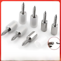 1/16Set with Rubber Sleeve Laminate Cross Self-tapping Screw Support Wardrobe Cabinet Glass Hard Nonslip Partition Nail