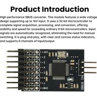 SBUS To PWM 8-Channel Signal Converter Module High Precision For Model Aircraft Remote Control Receiver Accessory DC 3.3-16V