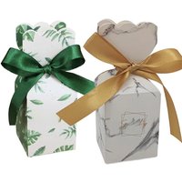 10Pcs Fish Tail Vase Candy Gift Box Floral Wedding Day Favor Gift Packaging Box With Ribbon Baby Shower Birthday Party Supplies