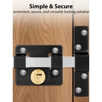 Mortrise Lock, Long Throw Gate Lock for Wooden Gate, Double Sides Locking, Suitbale for 50mm Thickness Door, 304 Stainless Steel, 5 Keys